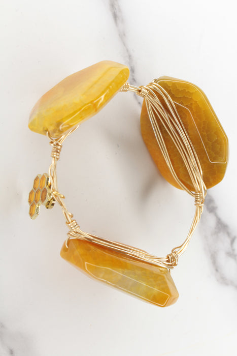 Golden Honey Druzy Bracelet |  CPNS Boutique