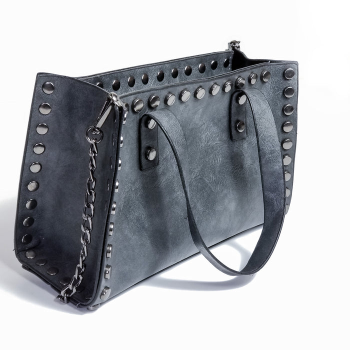 Liz Grey Studded Bag | Nacelo Boutique